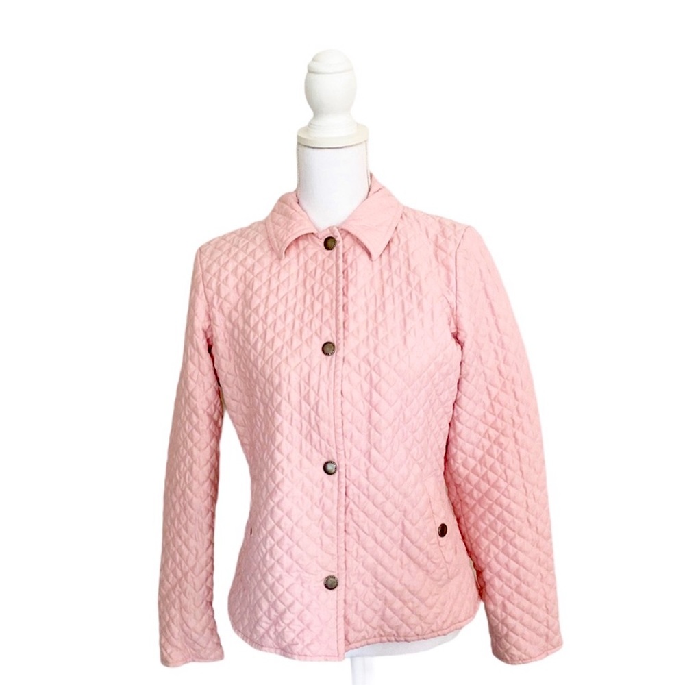 Vintage Ralph Lauren - Pink Quilted Snap Pocket & Corduroy Collar Jacket